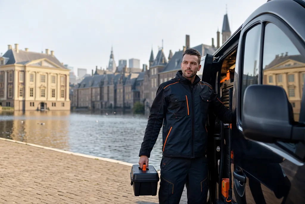 Slotenmaker Erkend locksmith on site in The Hague